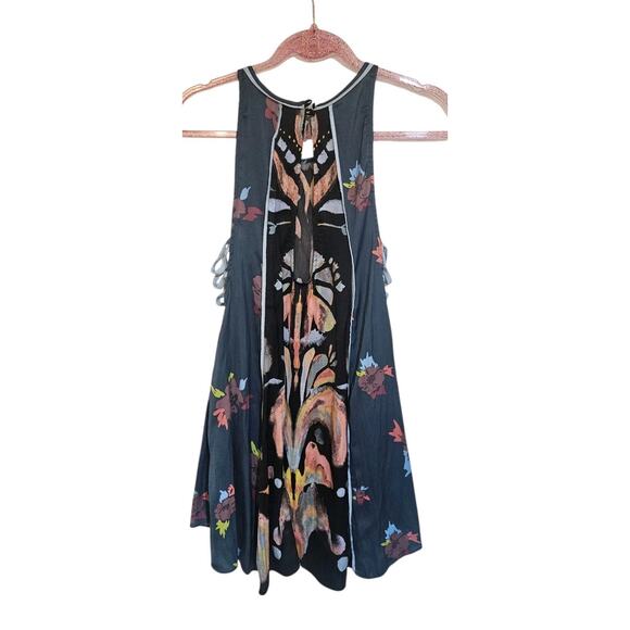 Free People Dream Free Black Print Tunic Top Dress Small - Picture 3 of 5